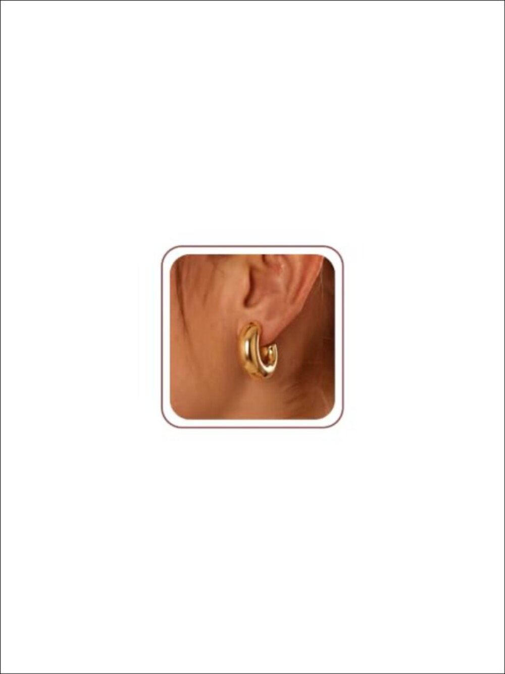 Chunky Hoop Earrings 14K Gold Plated Lightweight Hypoallergenic Women